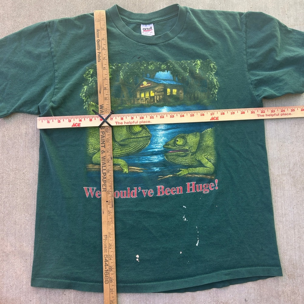 Vintage Budweiser Lizards Shirt XL Green 90s Anvil Single Stitch Distressed Rare - Picture 8 of 8